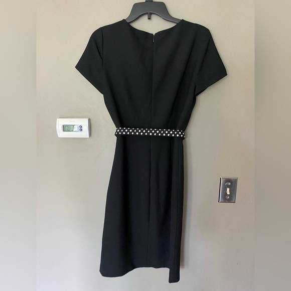 DVF DIANE VAN FURSTENBERG Maisie Black & White Sheath Belted Dress Size 6 - Picture 6 of 10